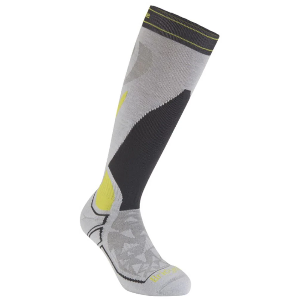 Bridgedale Men's Midweight Merino Performance Over Calf Ski Socks (Lt Grey/Graphite) - Image 2