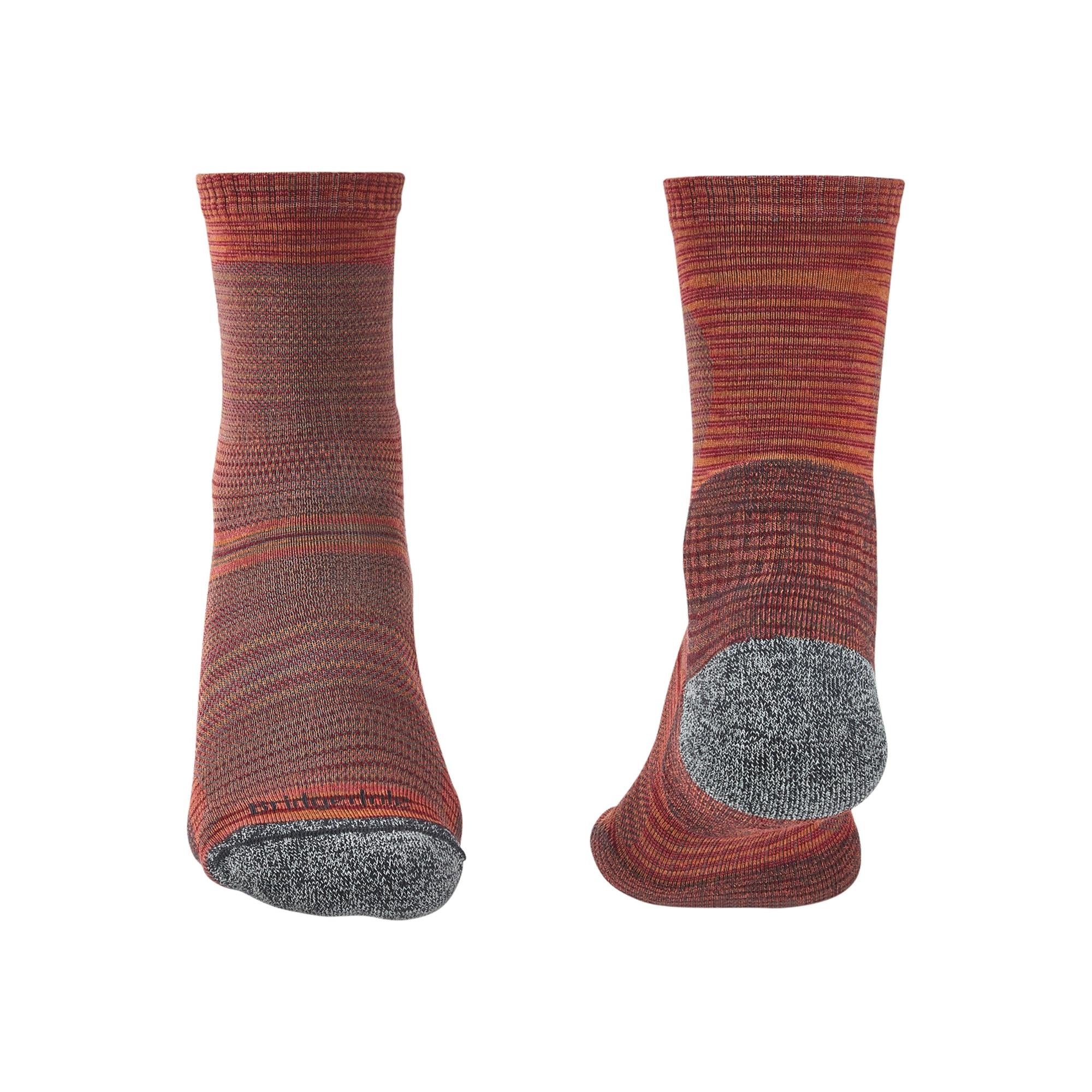 Bridgedale Men's Ultra Light Merino Performance Crew Socks - Multi Orange