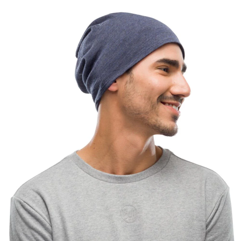 Buff Midweight Merino Wool Neckwarmer/Facecover ( Melange - Night Blue) - Image 4