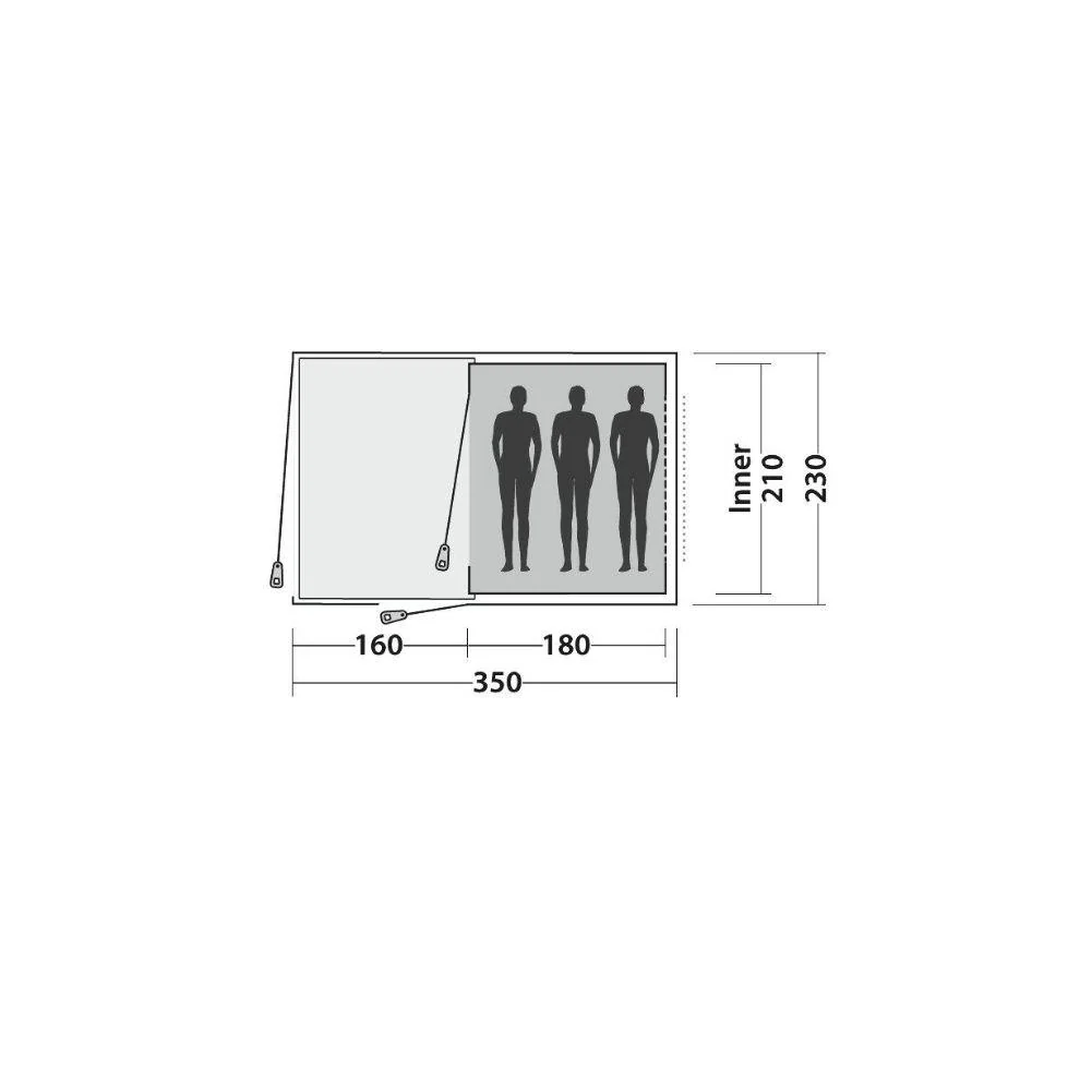 Easy Camp Galaxy 300 Tent - 3 Man Tunnel Tent 2023 (Rustic Green) - Image 8