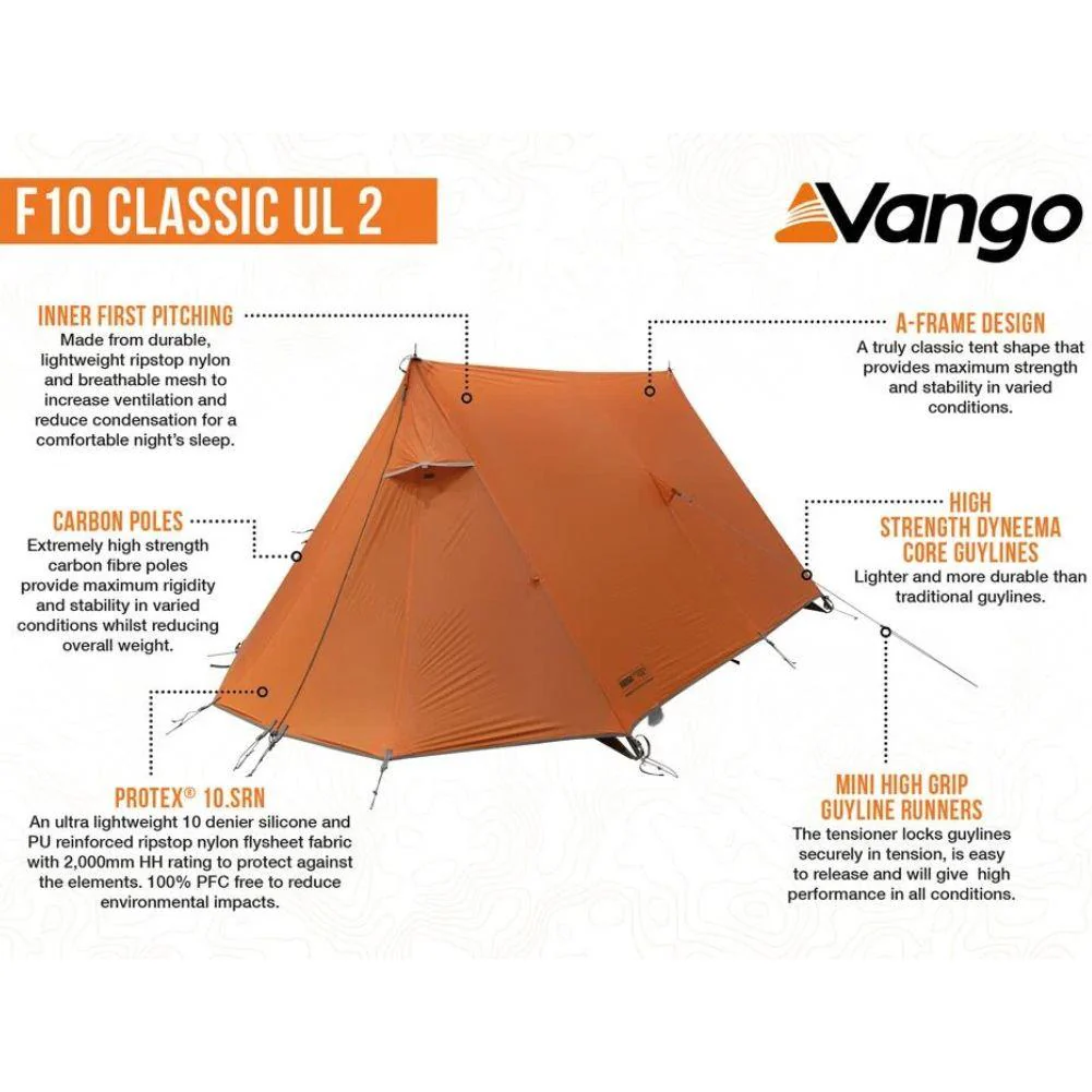 Force Ten (F10) Classic UL2 - 2 Man Tent (Burnt Orange) - Image 2