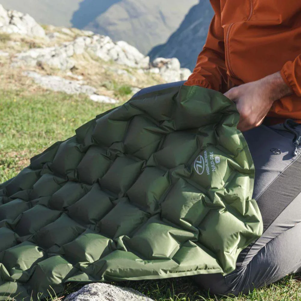 Highlander Nap-Pak Inflatable Sleeping Mat - XL (Olive Green) - Image 9