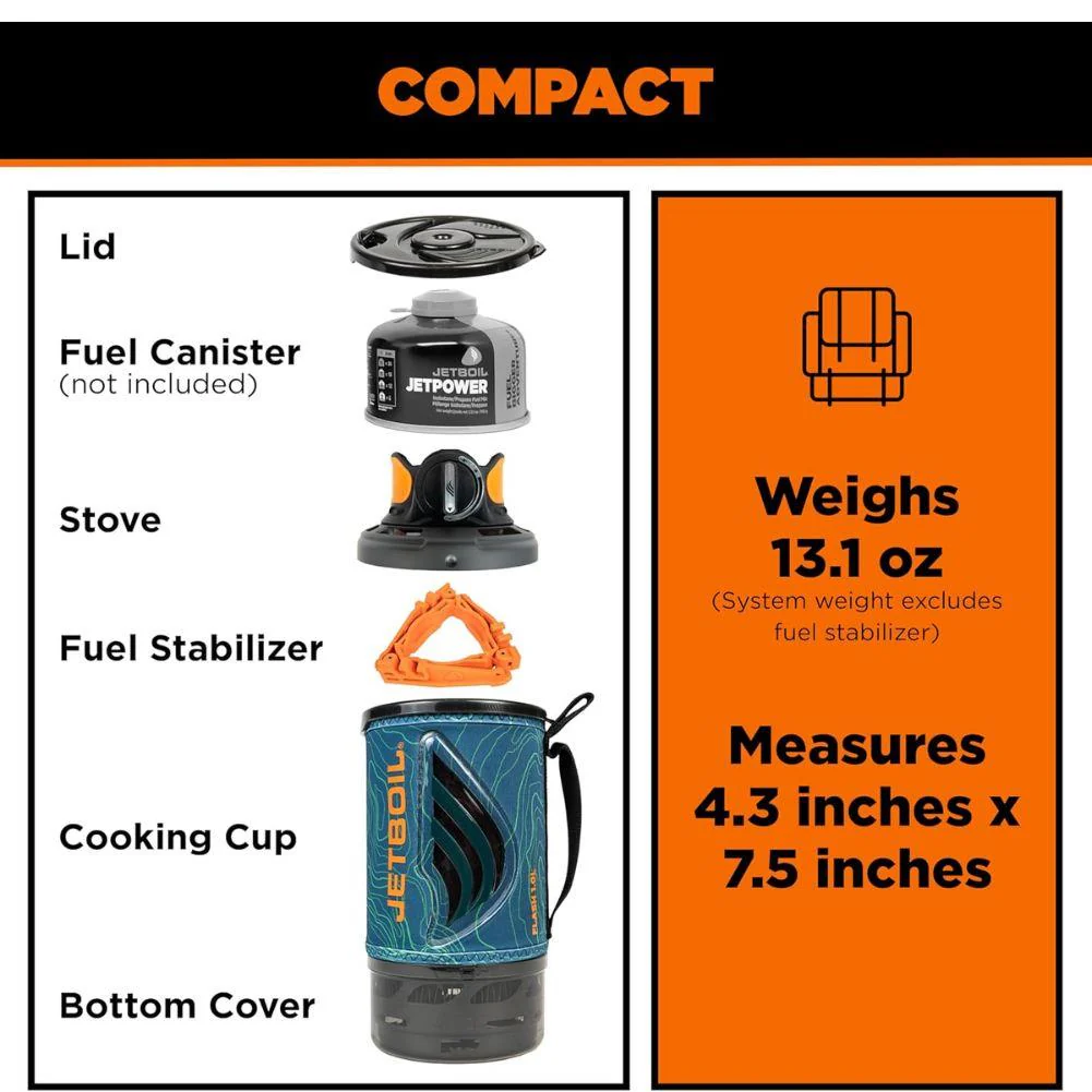 Jetboil Flash 1.0L Fast Boil System (Ocean Topo) - Image 7