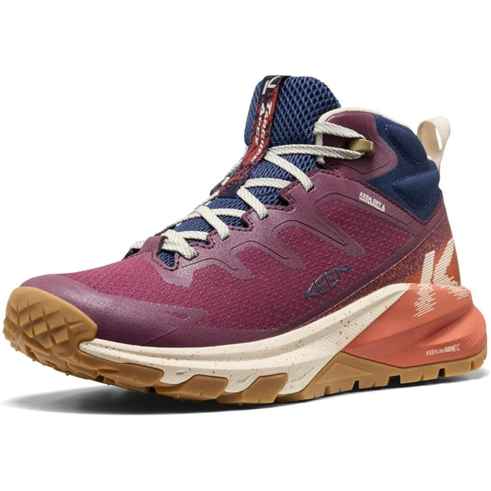 Keen Women's Targhee Apex Mid Waterproof Hiking Boot (Fig/Burnt Brick) - Image 2