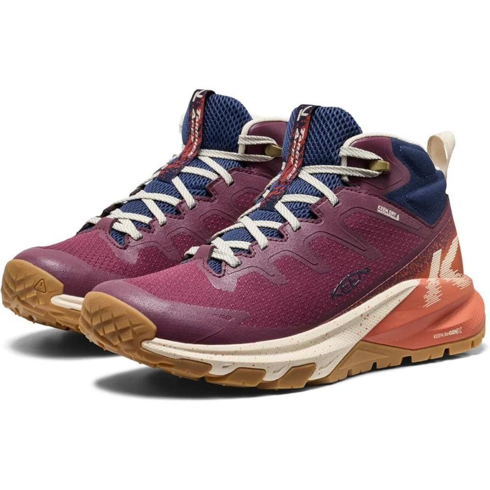 Keen Women's Targhee Apex Mid Waterproof Hiking Boot (Fig/Burnt Brick) - Image 4