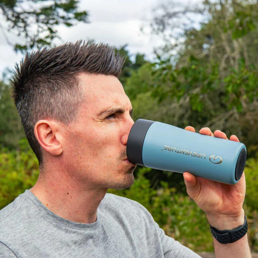 Lifeventure One-Touch 350ml Thermal Mug (Ice Blue) - Image 6