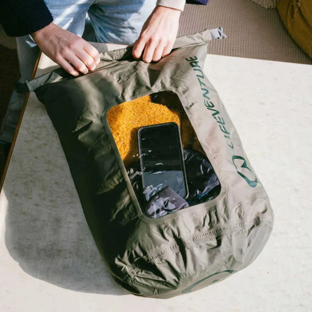 Lifeventure Stormlight Dry Bags TPU Window Multipack (Yellow/Rust/Olive) - Image 3
