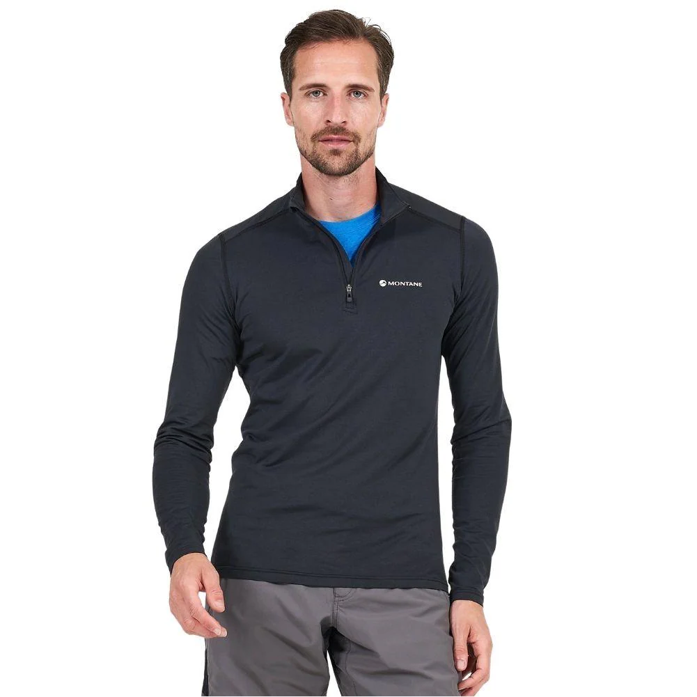Montane Men's Dart Zip Neck T-Shirt (Black) - Image 2
