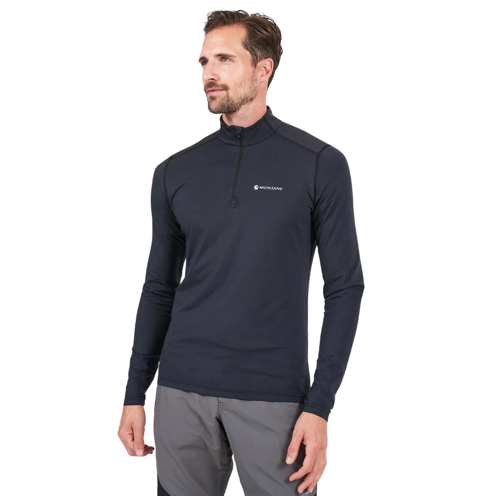 Montane Men's Dart Zip Neck T-Shirt (Black) - Image 3
