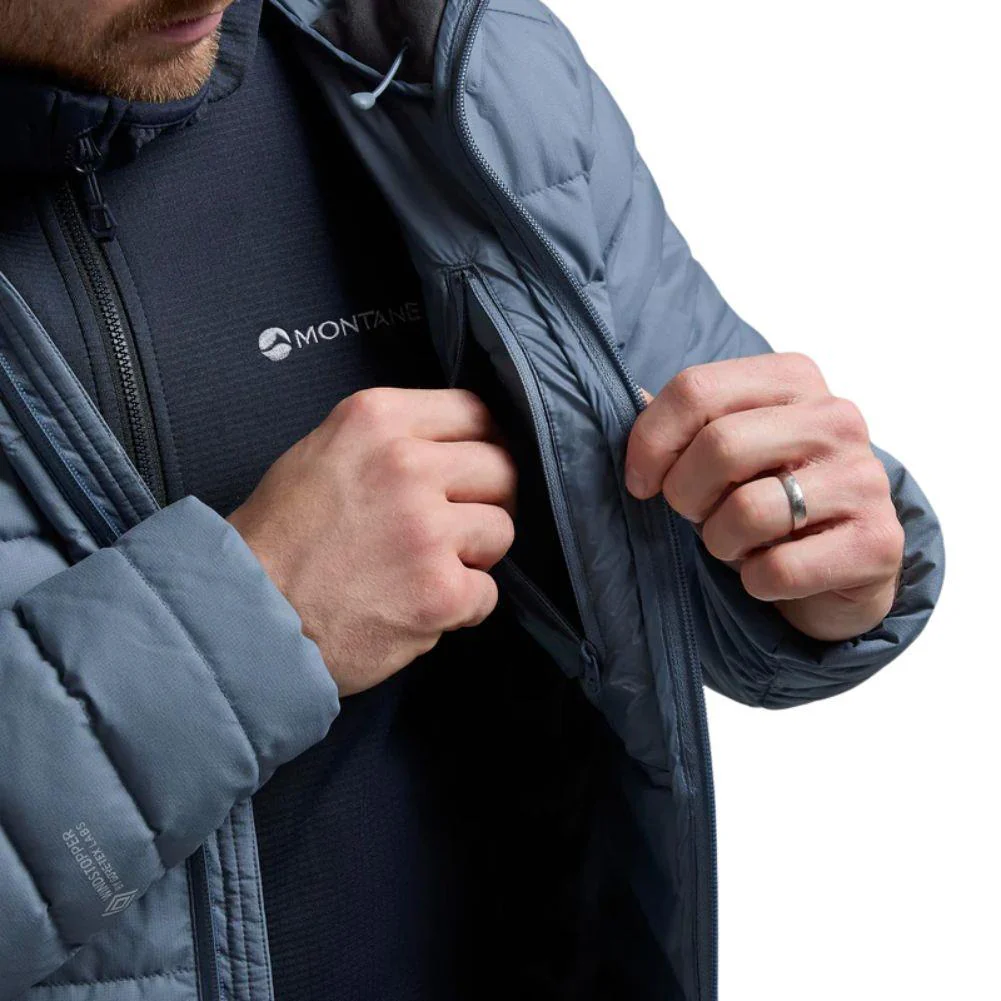 Montane Men's Resolve Hooded Down Jacket (Stone Blue) - Image 4