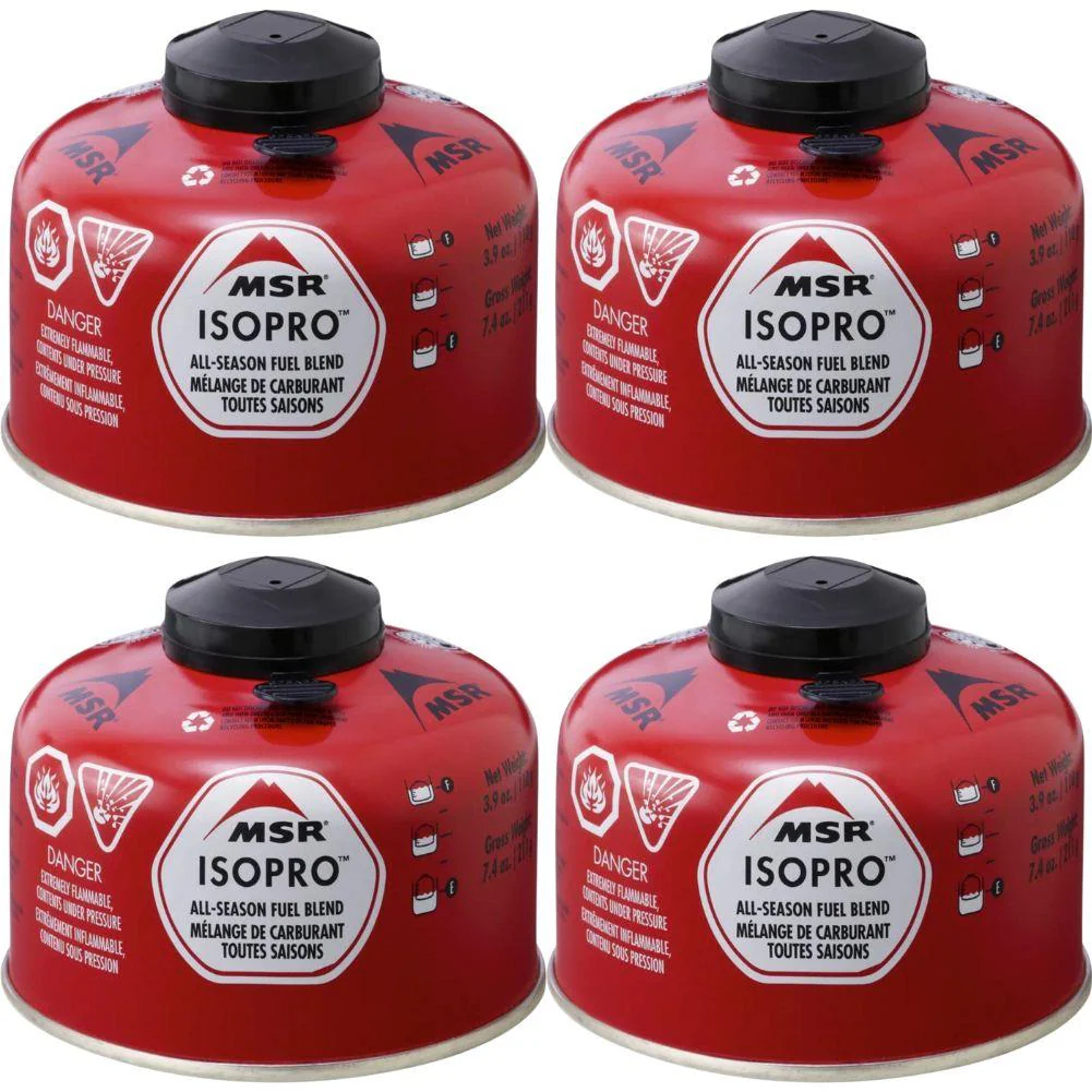 MSR IsoPro Fuel Gas Cartridge 100g (4 Pack)