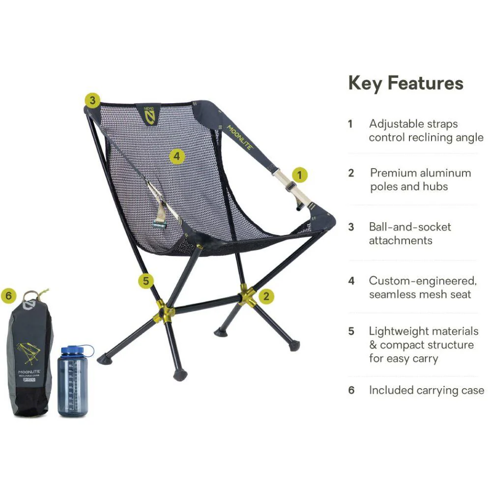 Nemo Equipment Moonlite Reclining Camping Chair (Black Pearl) - Image 8