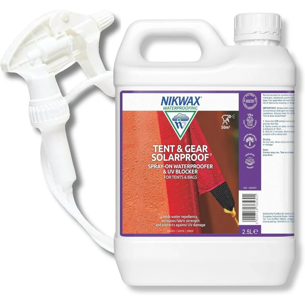 Nikwax Tent and Gear Solarproof  - 2.5 Litre Waterproofing Spray - Image 2