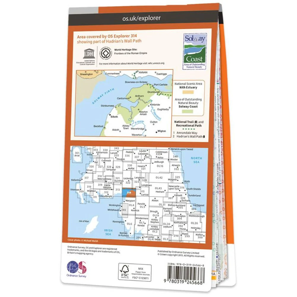 Ordnance Survey Explorer 314 Map Solway Firth - Image 3