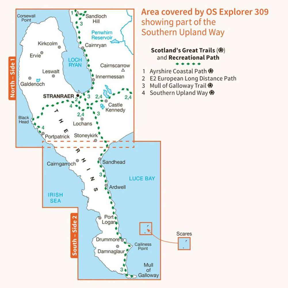 Ordnance Survey Explorer Map 309 - Stranraer & The Rhins - Image 4