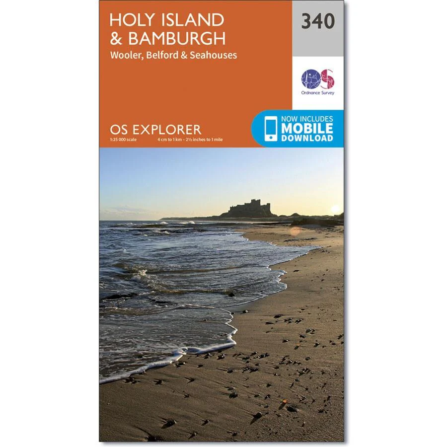 Ordnance Survey Explorer Map 340 Holy Island & Bamburgh