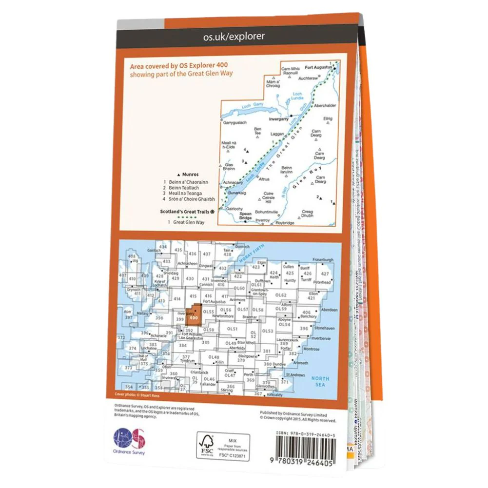 Ordnance Survey Explorer Map 400 Loch Lochy & Glen Roy - Image 2