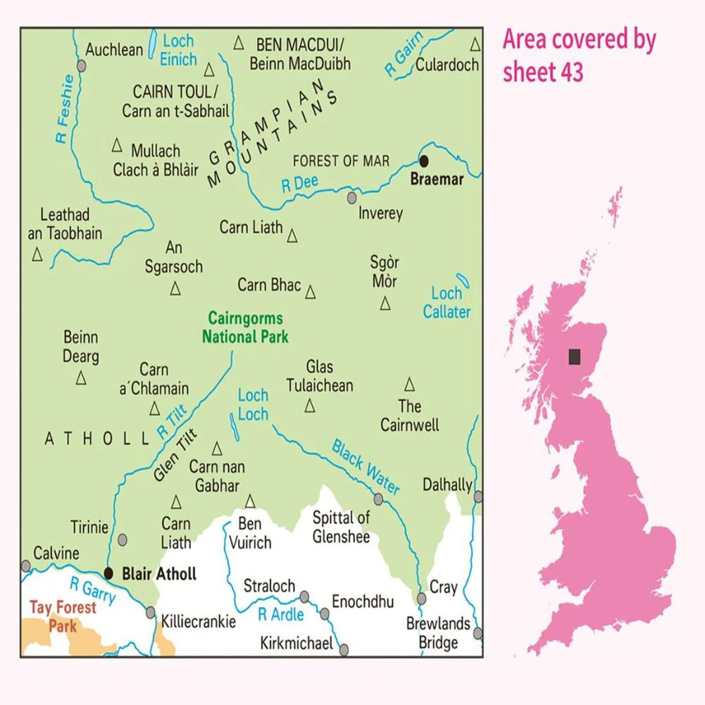 Ordnance Survey Landranger 43 Braemar & Blair Atholl - Image 4