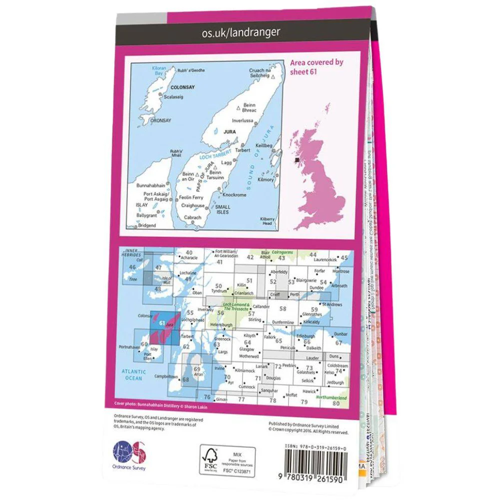 Ordnance Survey Landranger 61 Jura & Colonsay - Image 3