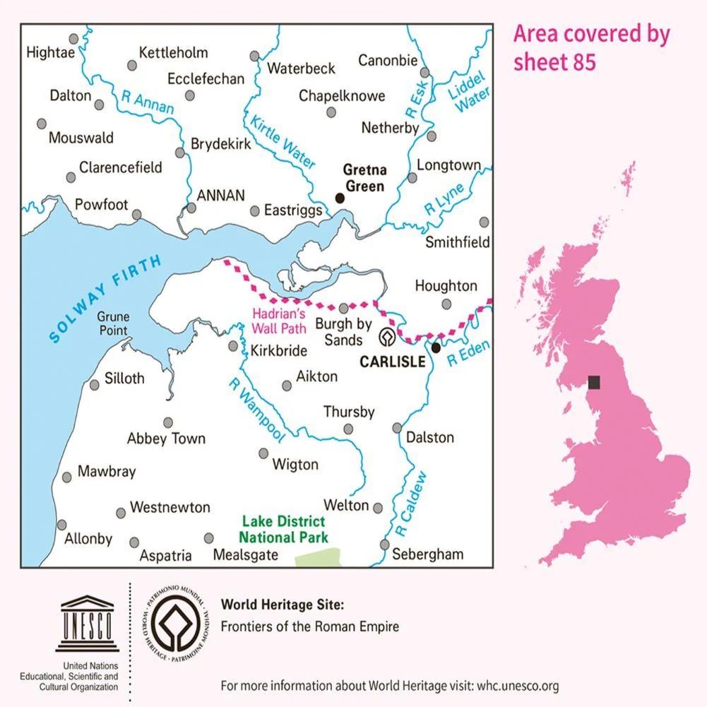 Ordnance Survey Landranger 85 - Carlisle & Solway Firth - Image 3