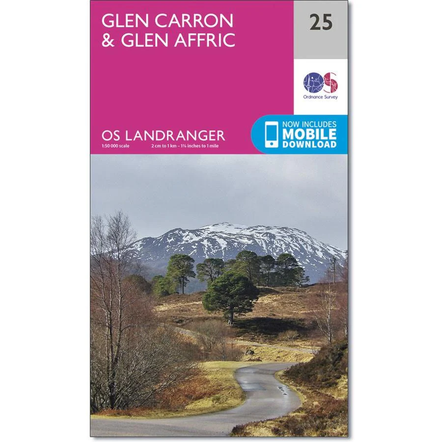 Ordnance Survey Landranger Map 25 Glen Carron & Glen Affric
