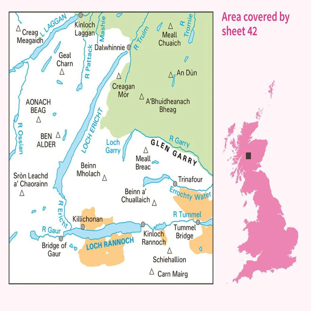 Ordnance Survey Landranger Map 42 Glen Garry & Loch Rannoch - Image 4