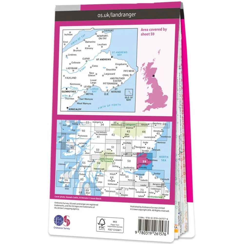 Ordnance Survey Landranger Map 59 St Andrews, Kirkcaldy & Glenrothes - Image 3
