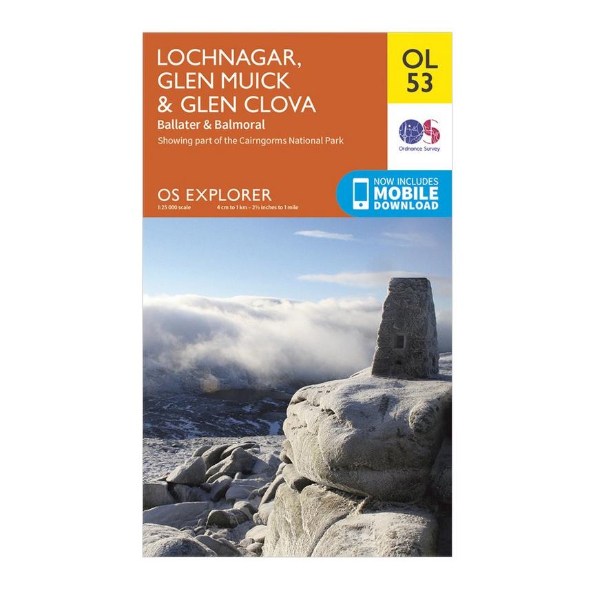 Ordnance Survey Map OL 53 Lochnager Glen Muick & Clova