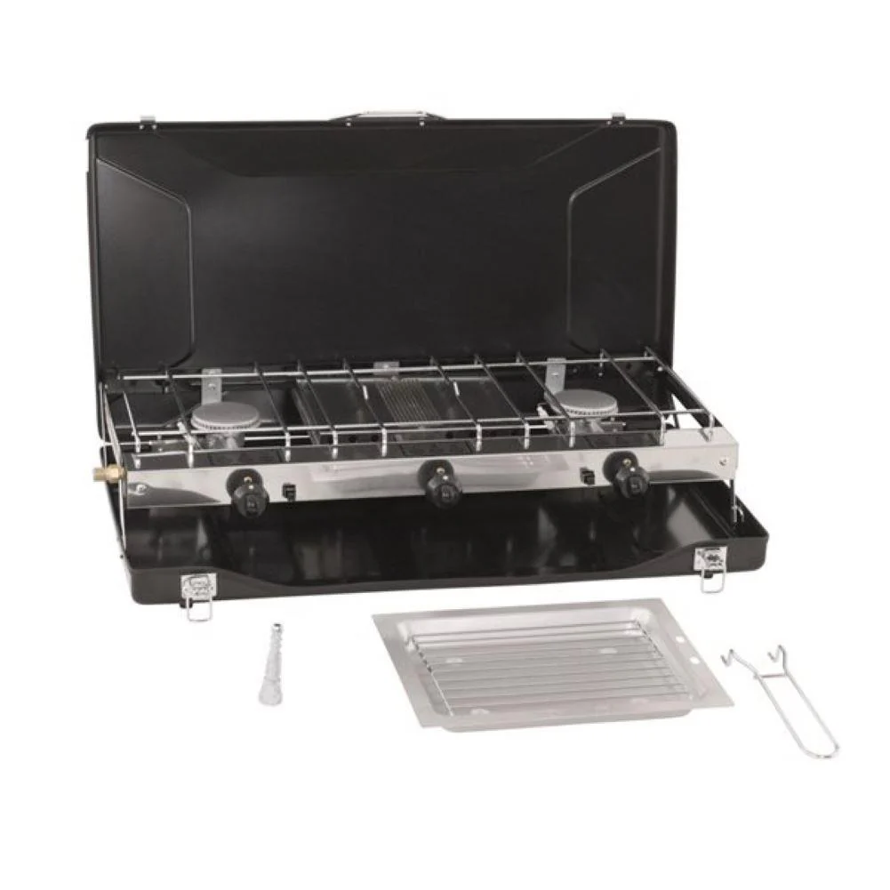 Outwell Appetizer Trio Double Burner Gas Stove With Grill - Image 3