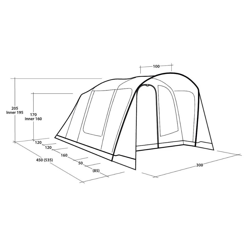 Outwell Sunhill 5 Air Tent - 5 Man Infltable Tent - Image 15