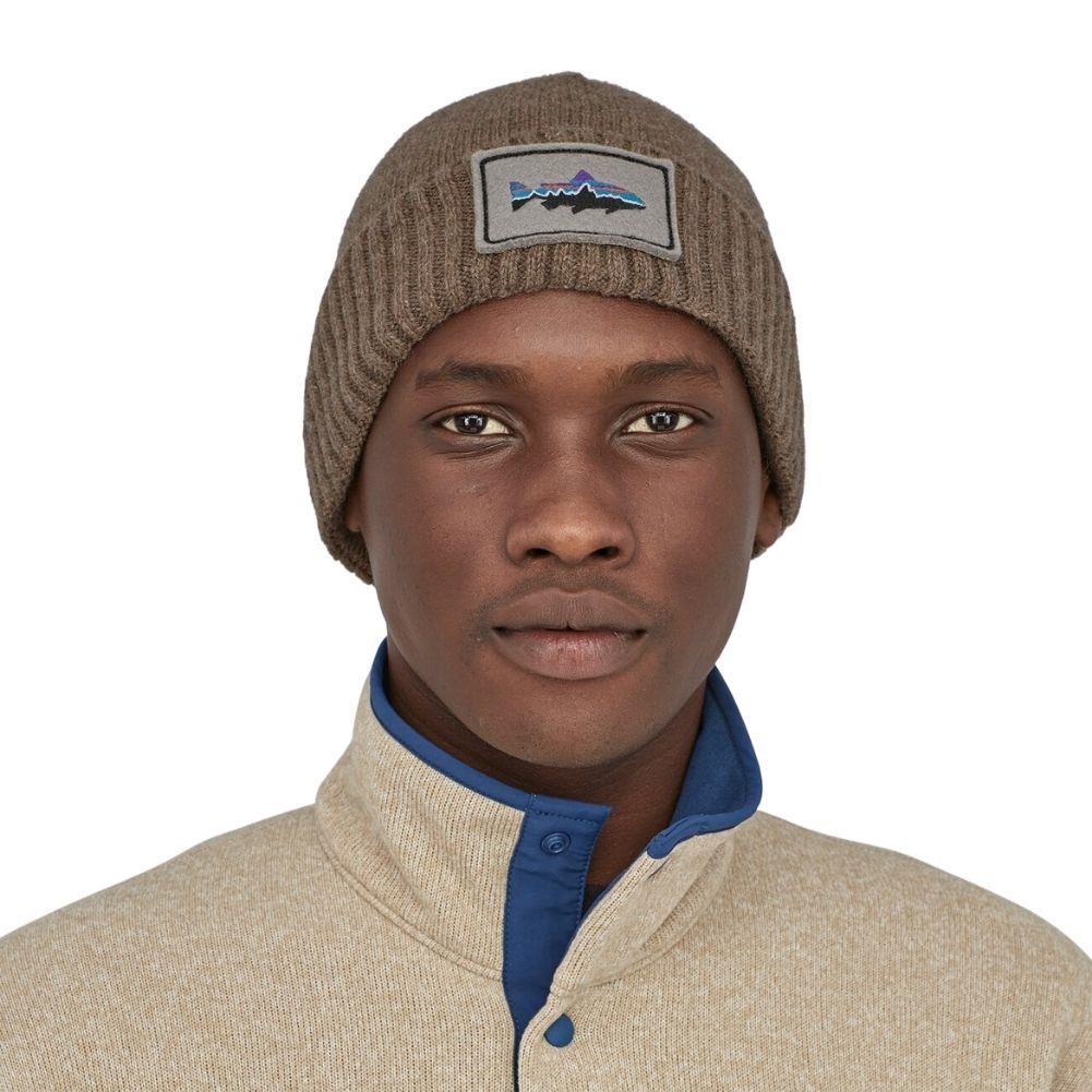 Patagonia Brodeo Beanie (Fitz Roy Trout Patch/Ash Tan) - Image 2