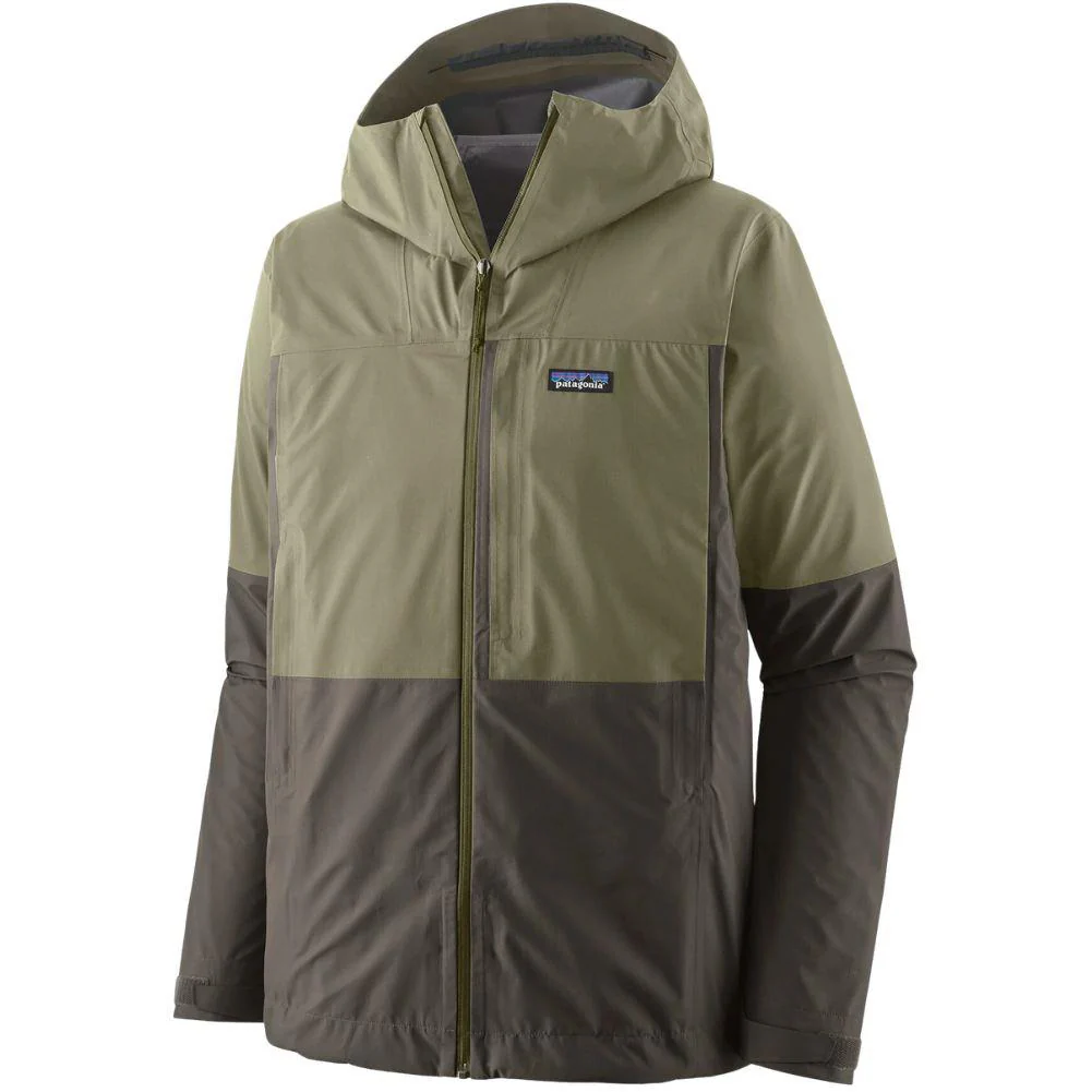 Patagonia Men's Boulder Fork Rain Jacket (Forge Grey w/River Rock Green)