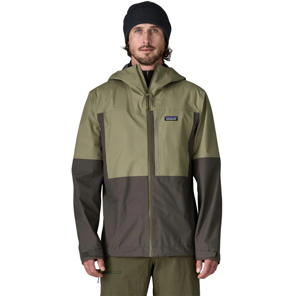 Patagonia Men's Boulder Fork Rain Jacket (Forge Grey w/River Rock Green) - Image 2