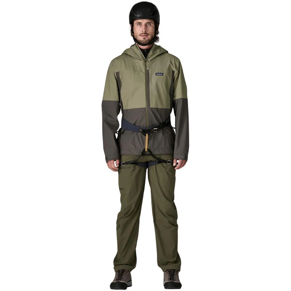 Patagonia Men's Boulder Fork Rain Jacket (Forge Grey w/River Rock Green) - Image 4