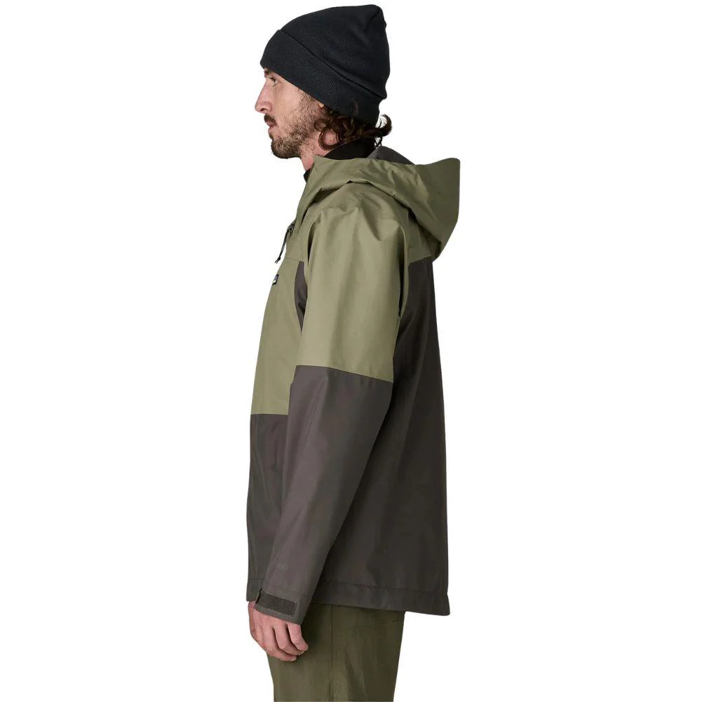 Patagonia Men's Boulder Fork Rain Jacket (Forge Grey w/River Rock Green) - Image 5