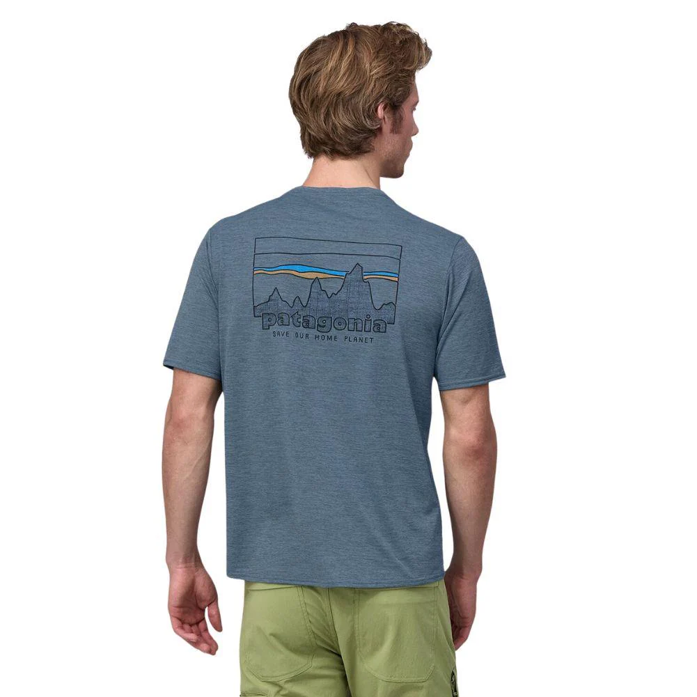 Patagonia Men's Capilene Cool Daily Graphic Shirt ('73 Skyline: Utility Blue X-Dye) - Image 4