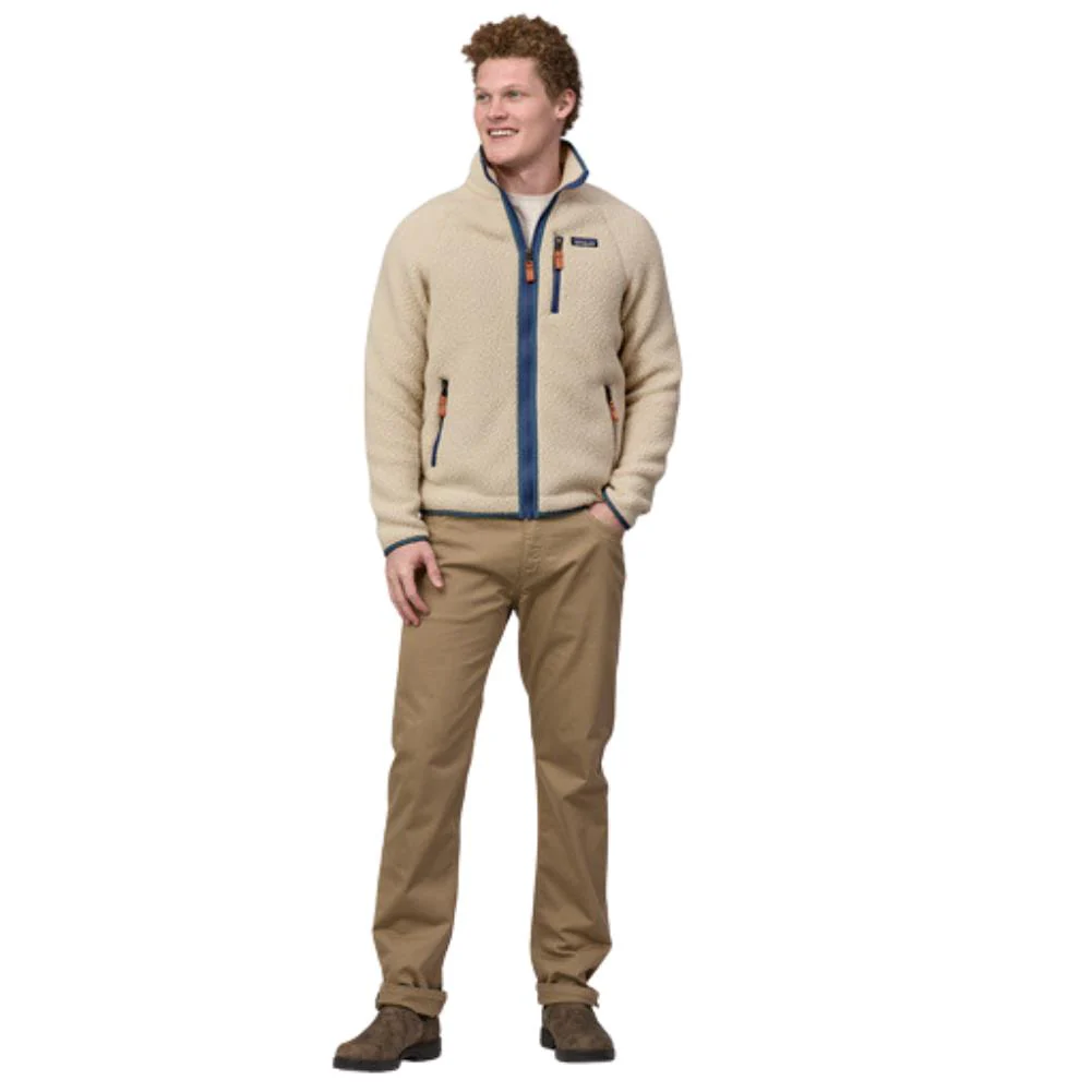 Patagonia Men's Retro Pile Fleece Jacket (Dark Natural w/Utility Blue) - Image 4