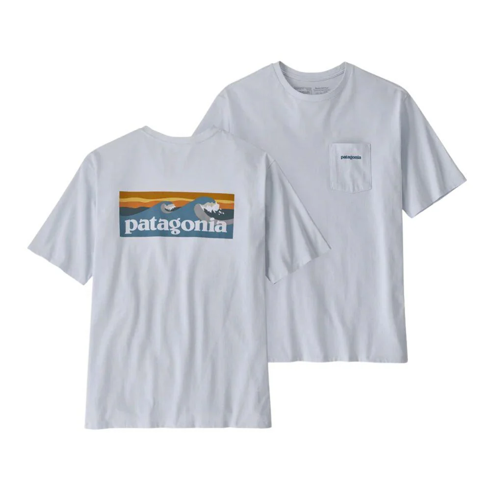 Patagonia Men's Boardshort Logo Pocket Responsibili-Tee (White