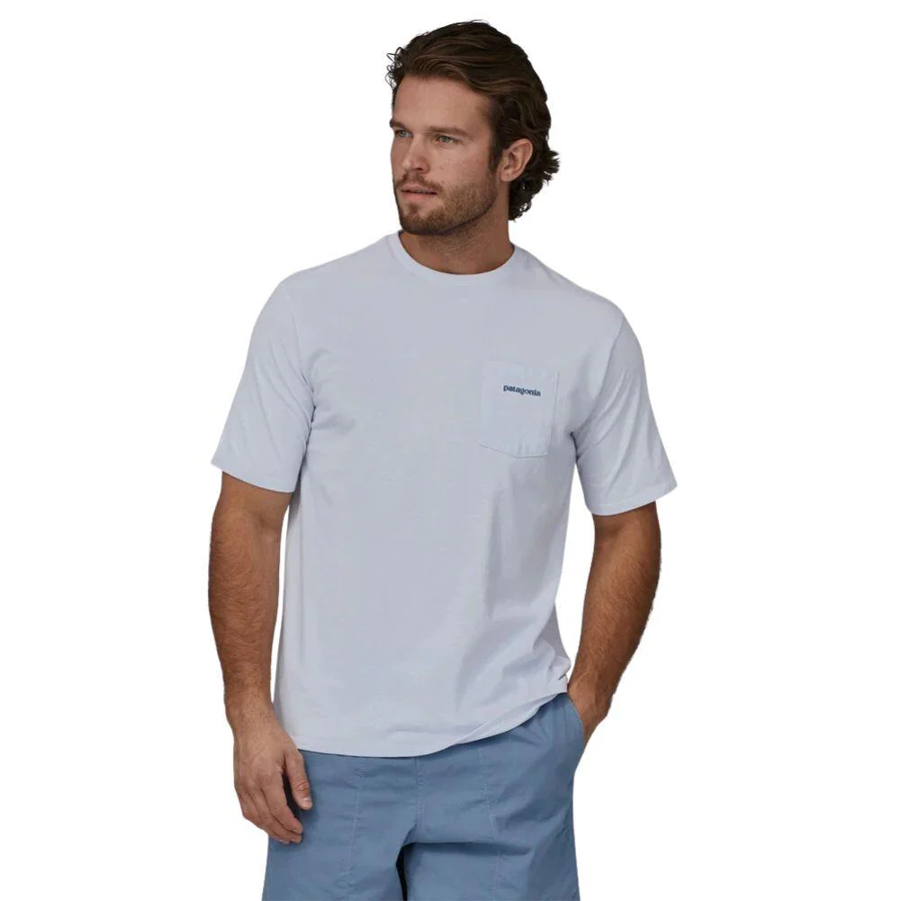 Patagonia Men's Boardshort Logo Pocket Responsibili-Tee (White - Image 2