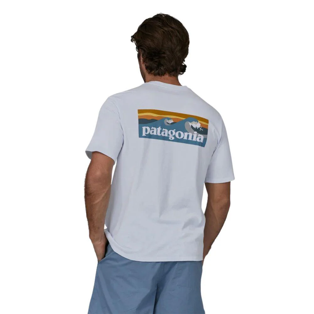 Patagonia Men's Boardshort Logo Pocket Responsibili-Tee (White - Image 3