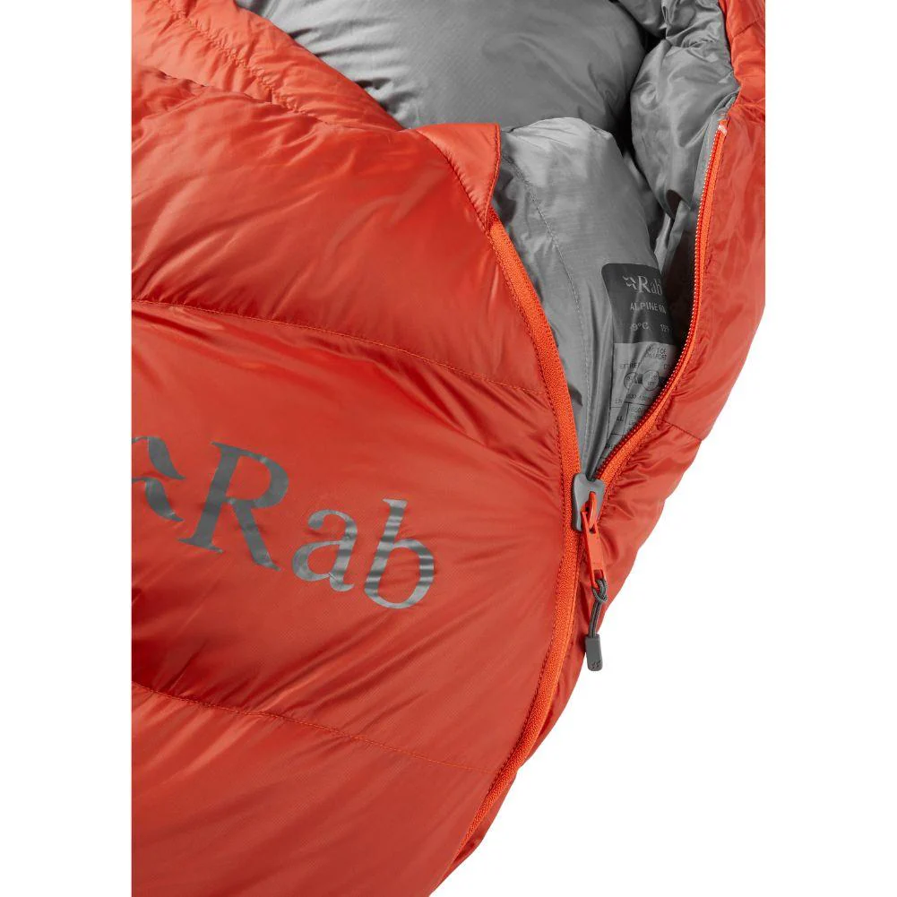 Rab Alpine 600 Down Left Zip Sleeping Bag - Regular (Red Clay) - Image 8