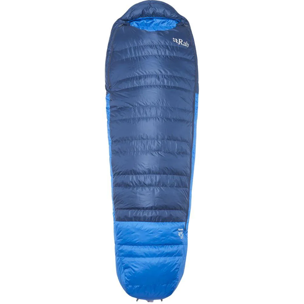 Rab Ascent Down Sleeping Bag (0°C) - Regular - Left Zip (Tempest Blue/Maya Blue)