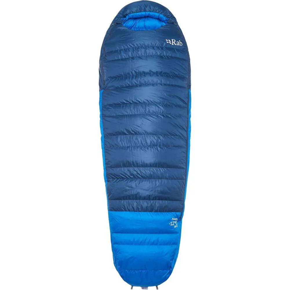 Rab Ascent Down Sleeping Bag (-12°C) - X-Long Wide - Left Zip (Tempest Blue/Maya Blue)