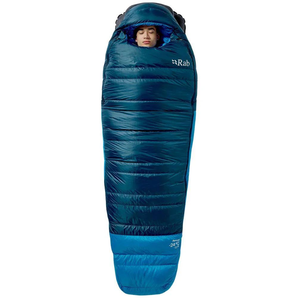 Rab Ascent Down Sleeping Bag (-24°C) - Regular - Left Zip (Tempest Blue/Maya Blue) - Image 5