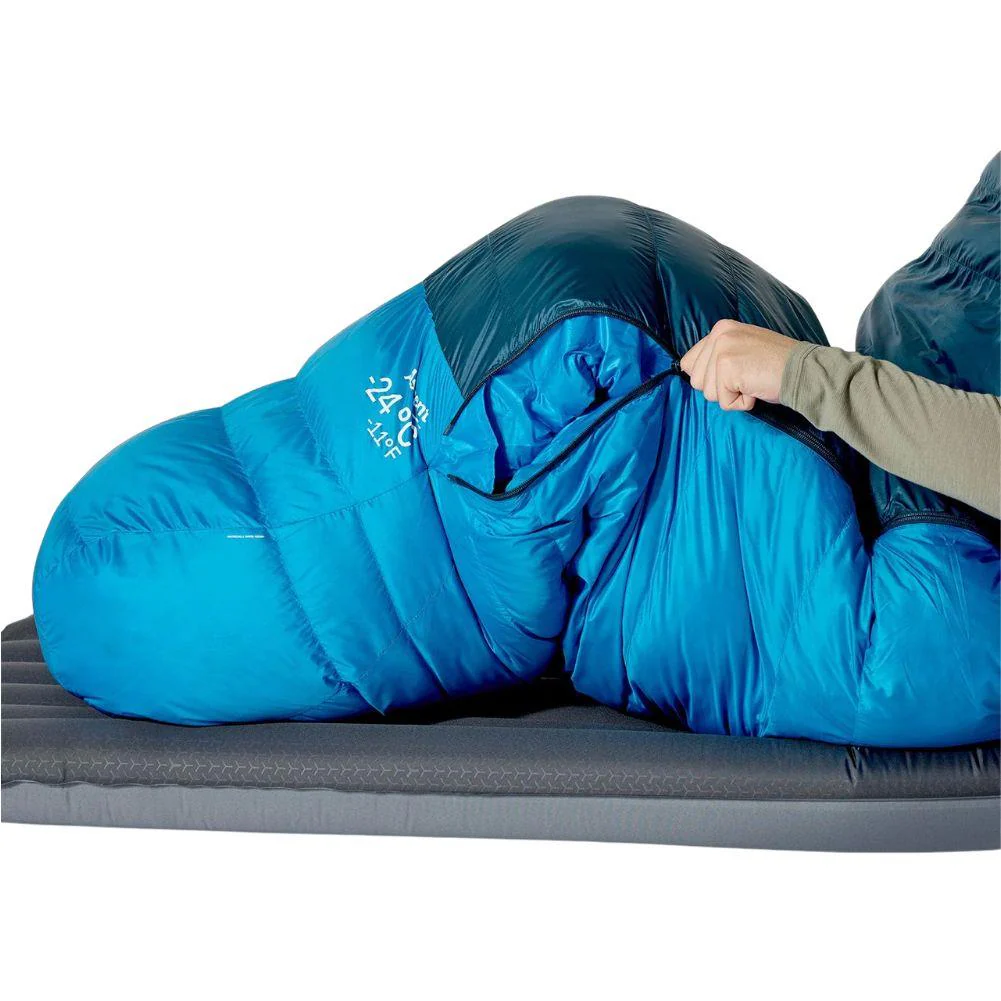 Rab Ascent Down Sleeping Bag (-24°C) - Regular - Left Zip (Tempest Blue/Maya Blue) - Image 8