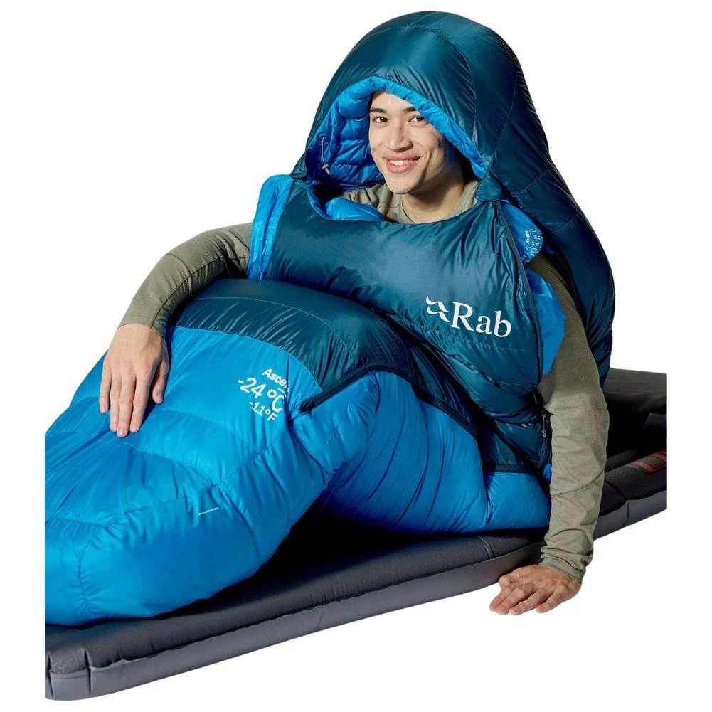 Rab Ascent Down Sleeping Bag (-24°C) - Regular - Left Zip (Tempest Blue/Maya Blue) - Image 9