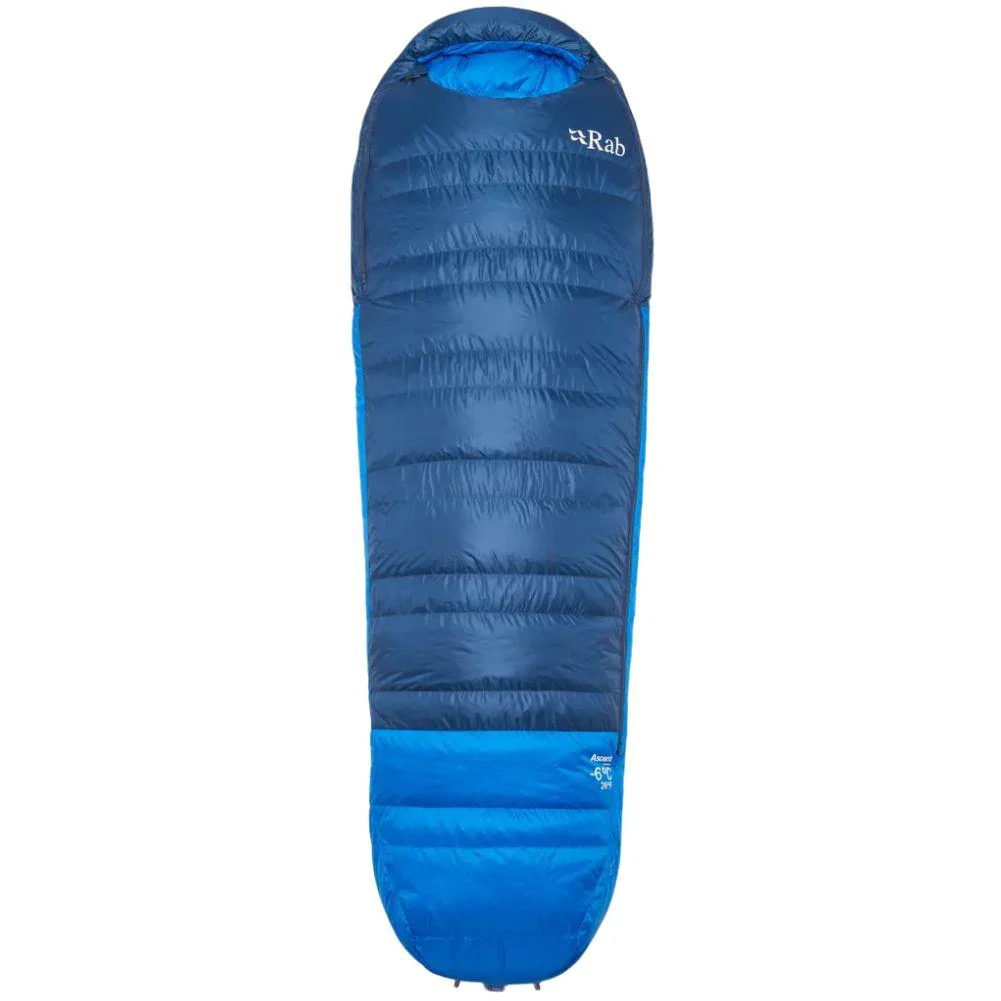 Rab Ascent Down Sleeping Bag (-6°C) - Regular - Right Zip (Tempest Blue/Maya Blue)