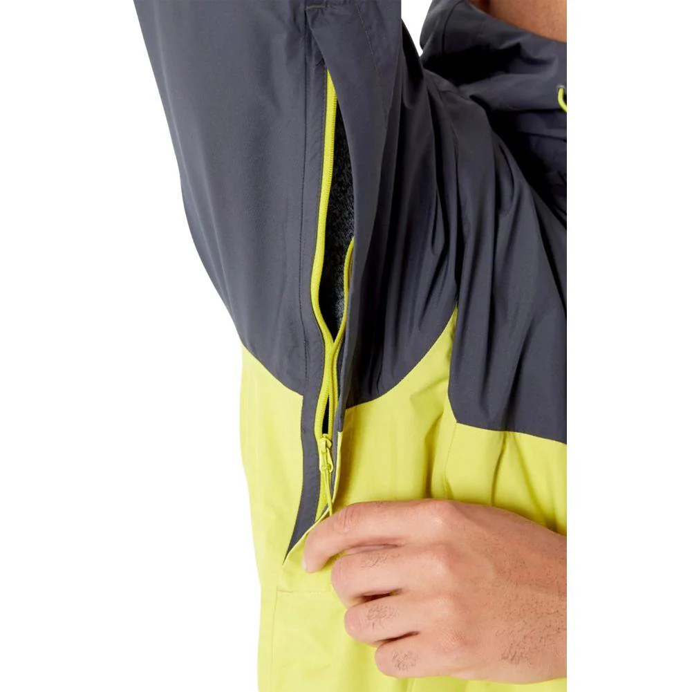 RAB Men's Downpour Eco Waterproof Jacket (Graphene/Zest) - Image 13