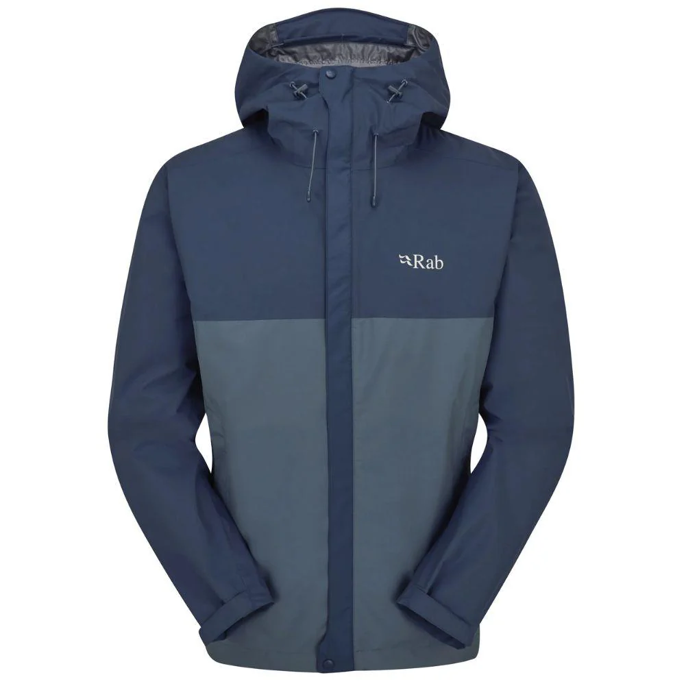 RAB Men's Downpour Eco Waterproof Jacket (Tempest Blue/Orion Blue)