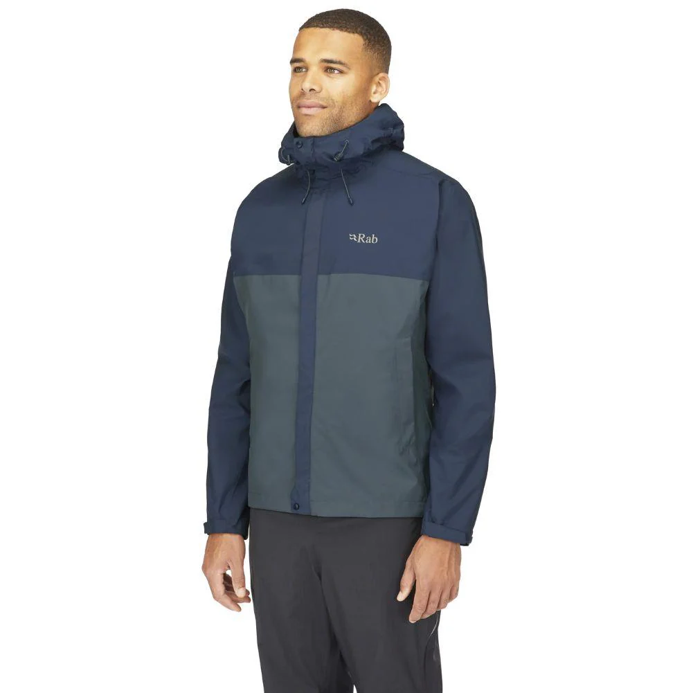 RAB Men's Downpour Eco Waterproof Jacket (Tempest Blue/Orion Blue) - Image 4